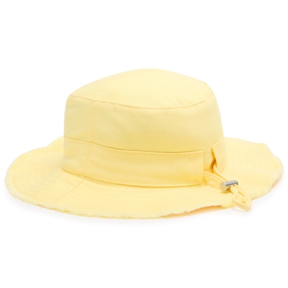 JACQUEMUS Le Bob Artichaut cotton bucket hat Yellow UNIXEX Size 60 L NEW - Picture 3 of 6